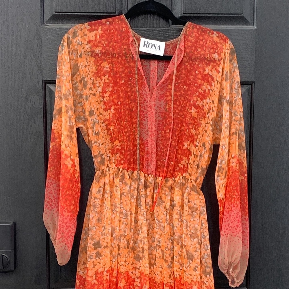 Vintage Rona New York Sheer Floral Dress - Picture 3 of 4